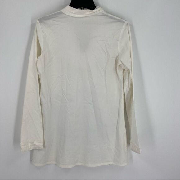 Adrienne Vittadini Women’s V Neck Long Sleeve White Tunic size M - Picture 4 of 4